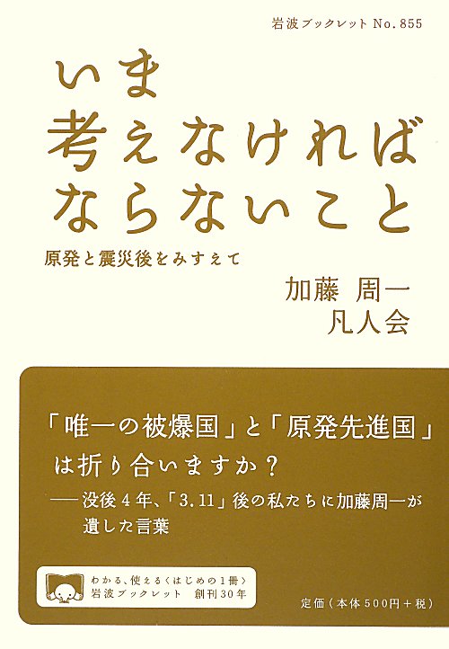 いま考えなければならないこと　原発と震災後をみすえて　　（岩波ブックレット　ＮＯ．　８５５）