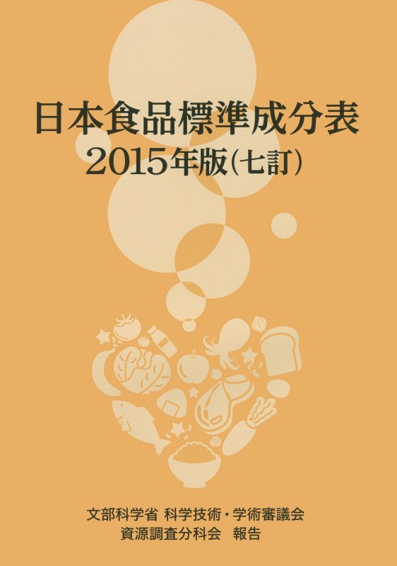 日本食品標準成分表　文部科学省科学技術・学術審議会資源調査分科会報告　１５年版